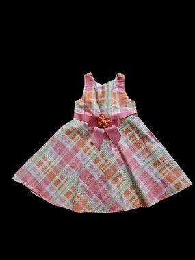 Pink & Orange Plaid 2T Girl's Dress
